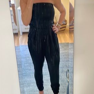 Sequin strapless jumpsuit